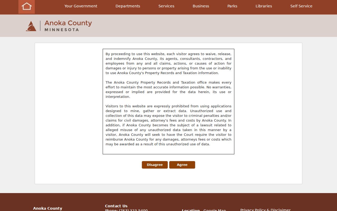 Coon Rapids ZIP code directory view of Anoka Property Access